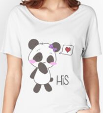 "His & Hers" Panda (Couple Shirts) Girl Version Women's Relaxed Fit T-Shirt