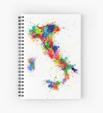 Italy Map Paint Splashes Spiral Notebook