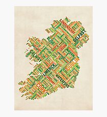 Ireland Eire City Text map Photographic Print