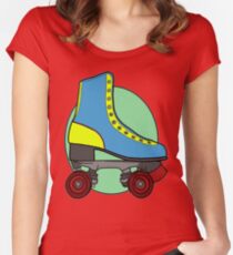 Retro Skate - Blue Women's Fitted Scoop T-Shirt