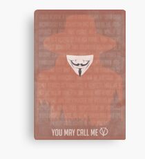 You May Call Me V: V for Vendetta Movie Poster Canvas Print
