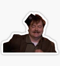 Pegatina borracho ron swanson
