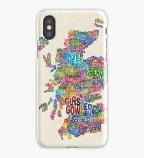 Scotland Typography Text Map iPhone Case