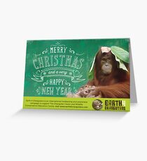 Earth 4 Orangutans Christmas Card Greeting Card