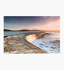 Sunkissed Cobb at Lyme Regis Photographic Print