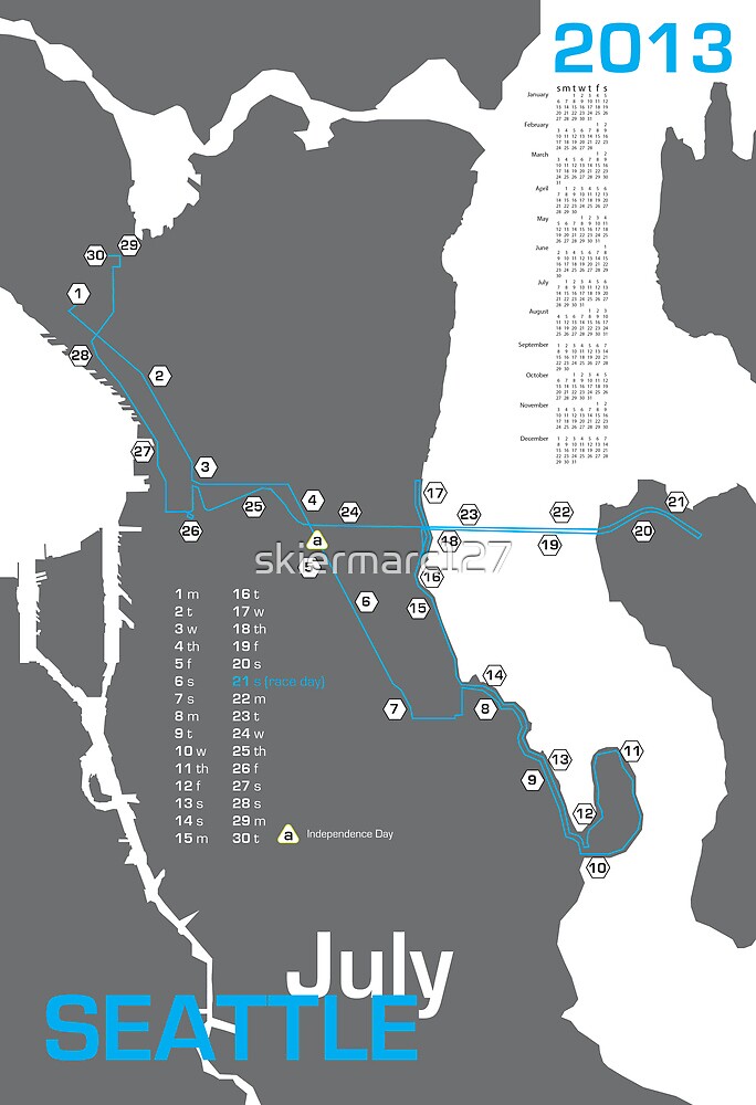 "Seattle Marathon Map" by skiermarc127 Redbubble