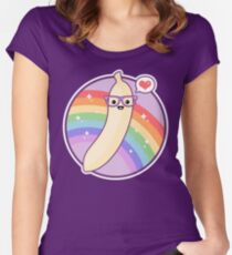 Cute Nerd Banana Women's Fitted Scoop T-Shirt