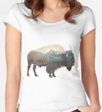Bison and Independence Mine Women's Fitted Scoop T-Shirt