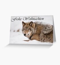 Timber Wolf Christmas Card German 11 Greeting Card