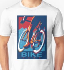 Retro styled motivational cycling poster: Bike Hard Unisex T-Shirt