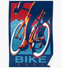 Retro styled motivational cycling poster: Bike Hard Poster