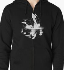 Jumping Orcas Zipped Hoodie