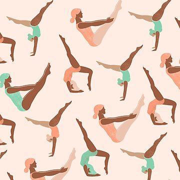 Aesthetic Pink and Teal Yoga Pattern Sticker for Sale by STAR10008