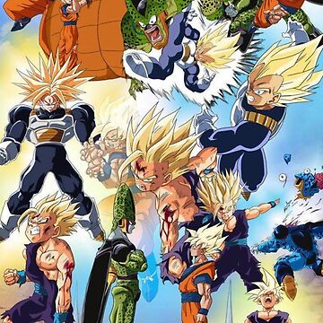 Dragon Ball Poster Cell and Saiyajins at the Cell games 18inx12in