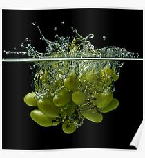 Splashing grapes Poster