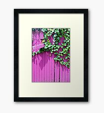 Pink Fence and Foliage Framed Print