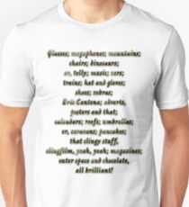 Glasses; megaphones; mountains; chairs; dinosaurs; er, telly Unisex T-Shirt