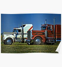 Kenworth and Peterbilt Semi Trucks Poster