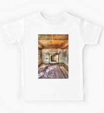Abandoned Bush house #1 & #2, the lounge room (portrait) Kids Tee