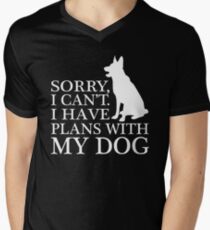 Sorry, I Can't. I Have Plans With My Dog. German Shepherd T-shirt Men's V-Neck T-Shirt