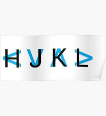 HJKL (Blue Arrows + No Text Transparency) Poster