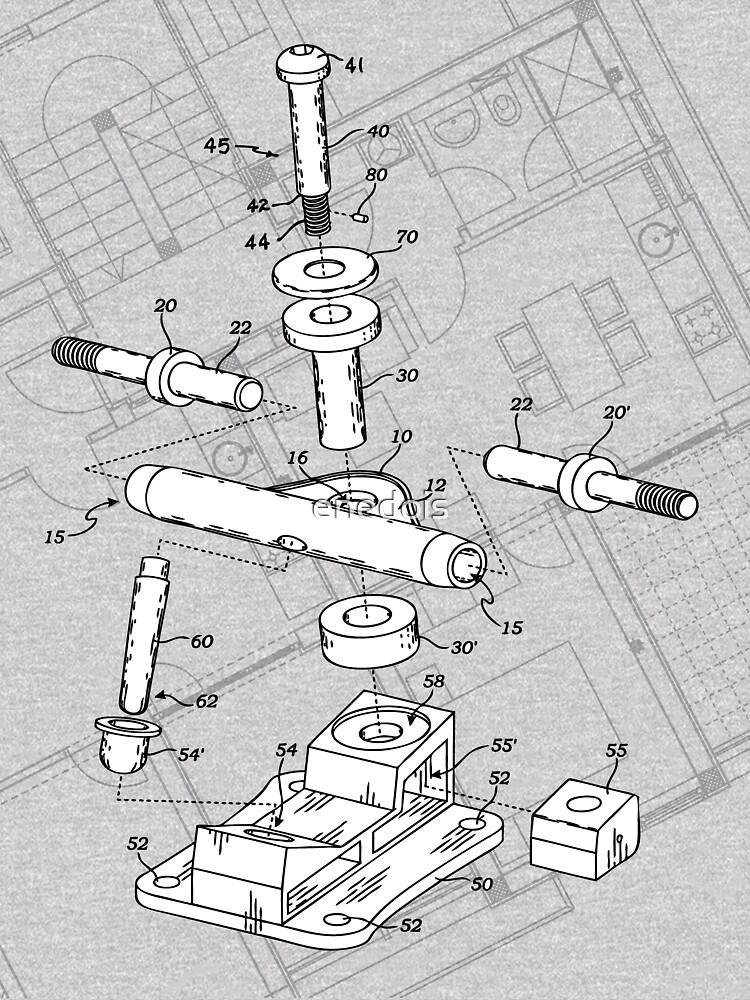 Tshirt « Skate Truck Blueprint », par enedois Redbubble