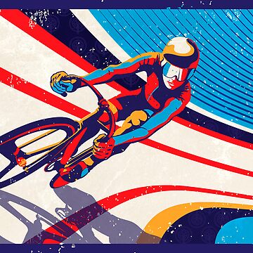 Artwork thumbnail, retro track cycling print poster by SFDesignstudio