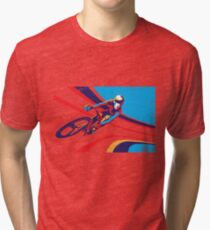 retro track cycling print poster Tri-blend T-Shirt