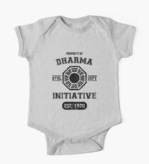 Dharma Initiative athletic department (Black ver.) Baby Body Kurzarm
