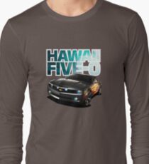 Hawaii Five-O Black Camaro (White Outline) Long Sleeve T-Shirt