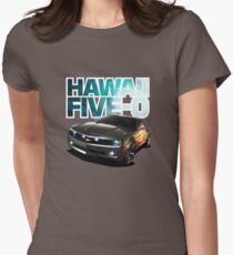 Hawaii Five-O Black Camaro (White Outline) Women's Fitted T-Shirt