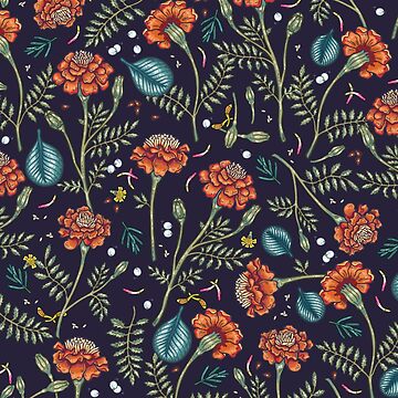 Artwork thumbnail, French marigold meadow by smalldrawing