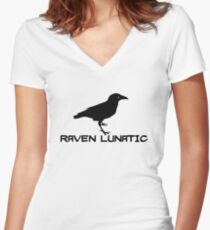 Raven Lunatic Women's Fitted V-Neck T-Shirt