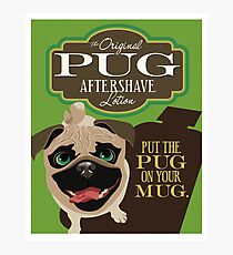 Pug Dog Aftershave Lotion retro poster design- original art Photographic Print
