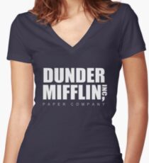 Dunder Mifflin Women's Fitted V-Neck T-Shirt