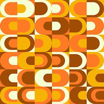 Artwork thumbnail, 70s Pattern Retro Inustrial in Orange and Brown Tones by Pattern-Queen