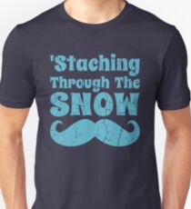 Staching Through The Snow Funny Mustache Unisex T-Shirt
