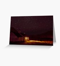 Stargazing at Black Rock Cottage, Glencoe, Scotland Greeting Card