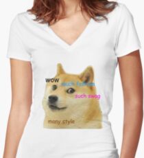 Doge T-Shirt Women's Fitted V-Neck T-Shirt