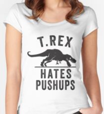 T Rex Hates Pushups Women's Fitted Scoop T-Shirt