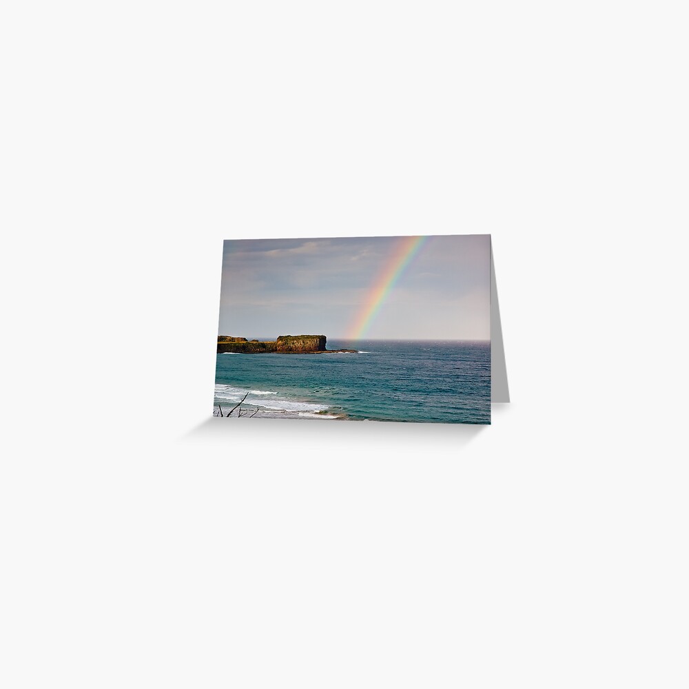 Rainbow over Bombo Headland Greeting Card