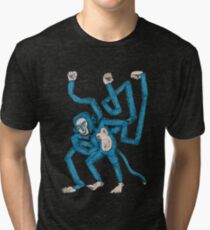 City hipster blue monkey Tri-blend T-Shirt