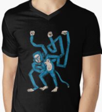 City hipster blue monkey Men's V-Neck T-Shirt