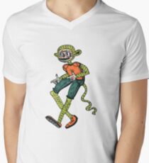 City hipster monkey green Men's V-Neck T-Shirt