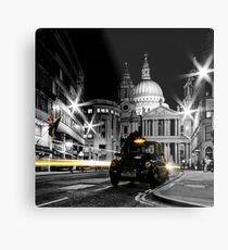 St Pauls London with Black cab Metal Print