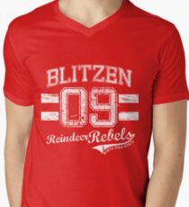 Blitzen Reindeer Rebel Men's V-Neck T-Shirt