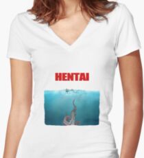 Hentai tentacles Women's Fitted V-Neck T-Shirt