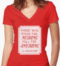 Stand or Fall Quote (White) Women's Fitted V-Neck T-Shirt