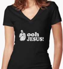 "Oh Jesus!"- Bill Burr Women's Fitted V-Neck T-Shirt