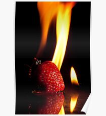 Flaming Stawberry Poster
